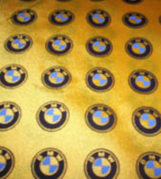 Foulard Giallo Stampato BMW -  Cm 72X72 - Polyestr