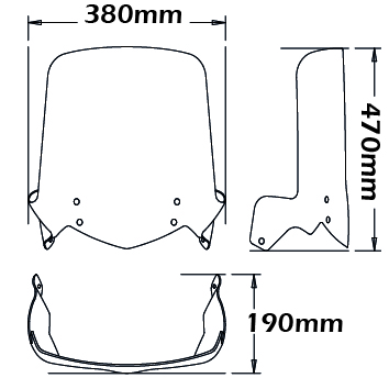 Cupolino Alta Protezione Per Bmw F 650 Gs 2004 - 2007 / Per Moto Con Paramani TRASPARENTE - sc939-T