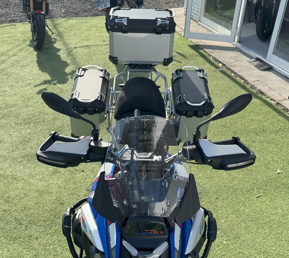 TRIPTYCH KIT IN SILVER COLOR - TOP CASE 35 LT + SIDE CASES ALPI-TECH 38 LT. + 38 LT. + GENERAL HOLDER BMW R 1300 GS Adventure 2023/2025